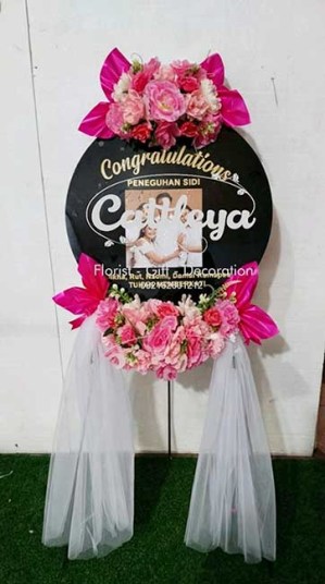 papan bunga akrilik ucapan selamat atas peneguhan sidi
